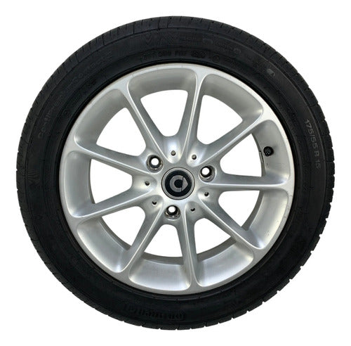 Rin Aluminio R15 Con Llanta Pub4 Para Smart Fortwo 2014 C451 Negro