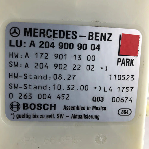 Módulo Parktronic Mercedes Benz C250 W204 2012-2015 2p
