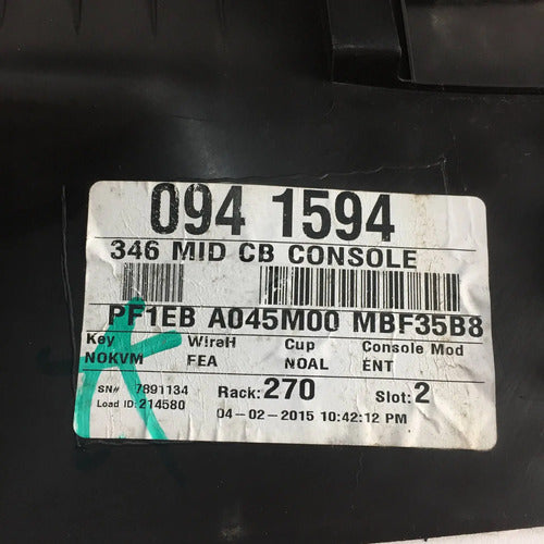 Consola Central Codera Descansabrazos Ford Focus 2012-2018